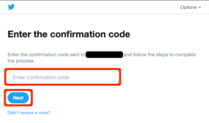 twitter: signup confirmation code