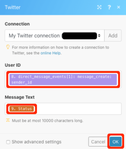 integromat: send a message edit